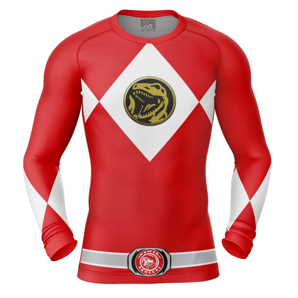 Red Ranger Compression Shirt Rash Guard front 1 - Anime Gifts Store