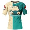 Snorlax Attack P Rashguards Short Sleeve FRONT Mockup - Anime Gifts Store