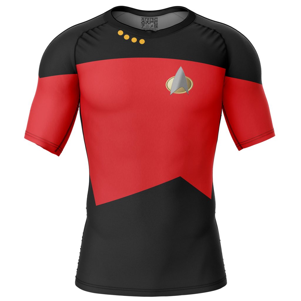 Star Trek Red Short Sleeve Rash Guard front - Anime Gifts Store