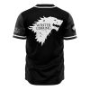 Starks of Winterfell Black GOT AOP Baseball Jersey AOP Baseball Jersey BACK Mockup - Anime Gifts Store