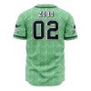 Straw Hats Zoro One Piece AOP Baseball Jersey BACK Mockup - Anime Gifts Store