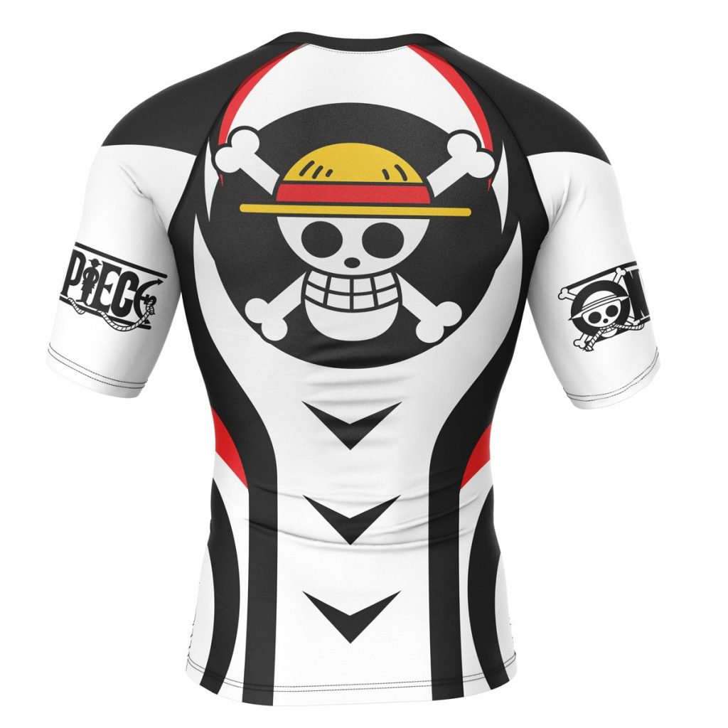 Straw hat Short Sleeve Rash Guard back - Anime Gifts Store