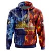 Tripping Thanos and Kratos Marvel AOP Hoodie 3D FRONT Mockup - Anime Gifts Store