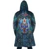 Trippy Abstract Gundam AOP Hooded Cloak Coat BACK Mockup - Anime Gifts Store