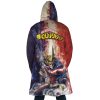 Trippy All Might MHA AOP Hooded Cloak Coat BACK Mockup - Anime Gifts Store