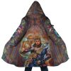 Trippy Giorno Giovanna Golden Wind JBA AOP Hooded Cloak Coat MAIN Mockup - Anime Gifts Store