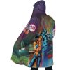 Trippy Jolyne Cujoh Stone Ocean JBA AOP Hooded Cloak Coat SIDE Mockup - Anime Gifts Store