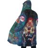 Trippy Josuke Shining Diamond JBA AOP Hooded Cloak Coat SIDE Mockup - Anime Gifts Store