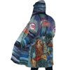 Trippy Jotaro Kujo Star Platinum JBA AOP Hooded Cloak Coat SIDE Mockup - Anime Gifts Store