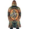 Trippy Mikasa Ackerman Attack on Titan AOP Hooded Cloak Coat BACK Mockup - Anime Gifts Store