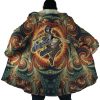 Trippy Mikasa Ackerman Attack on Titan AOP Hooded Cloak Coat NO HOOD Mockup - Anime Gifts Store