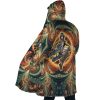 Trippy Mikasa Ackerman Attack on Titan AOP Hooded Cloak Coat SIDE Mockup - Anime Gifts Store