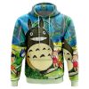 Trippy My Neighbor Totoro Studio Ghibli AOP Hoodie 3D FRONT Mockup - Anime Gifts Store