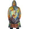 Trippy Power Saitama One Punch Man AOP Hooded Cloak Coat BACK Mockup - Anime Gifts Store