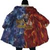 Trippy Thanos and Kratos Marvel AOP Hooded Cloak Coat NO HOOD Mockup - Anime Gifts Store