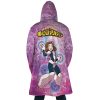 Trippy Uraraka Ochako MHA AOP Hooded Cloak Coat BACK Mockup - Anime Gifts Store