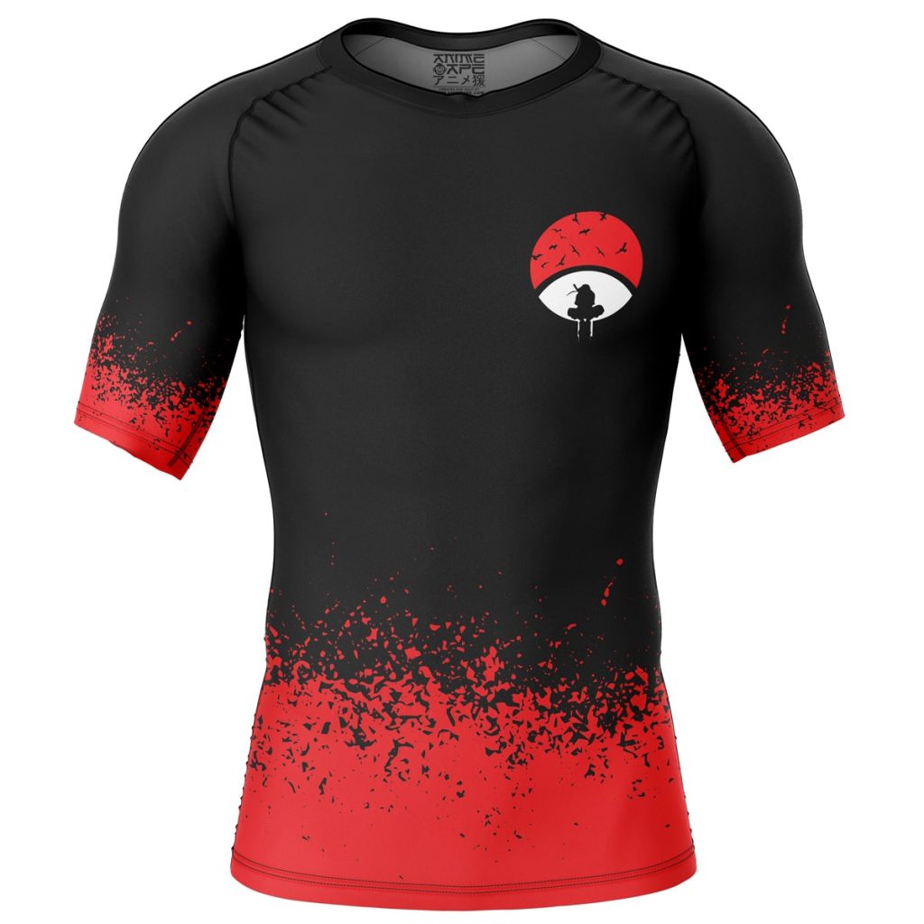 Uchiha Clan Short Sleeve Rash Guard front - Anime Gifts Store