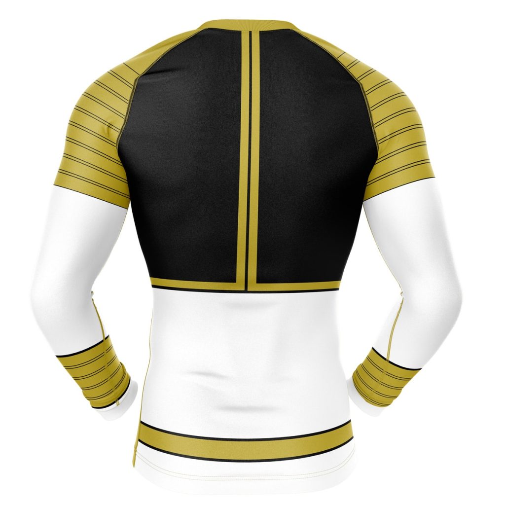 White Ranger Compression Shirt Rash Guard back - Anime Gifts Store