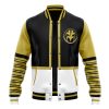 White Ranger MMPR Varsity Jacket FRONT Mockup - Anime Gifts Store