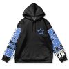 black Flat Hoodie front - Anime Gifts Store