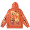 charmander Flat Hoodie back - Anime Gifts Store