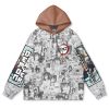 inosukecollage Flat Hoodie front - Anime Gifts Store