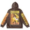 jolteon Flat Hoodie back - Anime Gifts Store