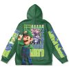 luigi Flat Hoodie back - Anime Gifts Store