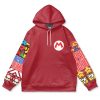 mario Flat Hoodie front - Anime Gifts Store