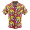 peach Button Up Hawaiian Shirt front - Anime Gifts Store