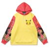 pikachu Flat Hoodie front - Anime Gifts Store