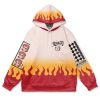 rengoku haori Flat Hoodie front - Anime Gifts Store