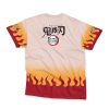 rengoku haori Streetwear T Shirt Back wrinkly - Anime Gifts Store