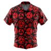 sharingan Button Up Hawaiian Shirt front new - Anime Gifts Store