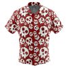 skull Button Up Hawaiian Shirt front new - Anime Gifts Store