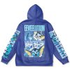 vaporeon Flat Hoodie back - Anime Gifts Store