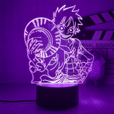 Anime One Piece 3D LED Night Light Luffy Roronoa Zoro Nico Pirate Ship Illusion Table Lamp 3 - Anime Gifts Store