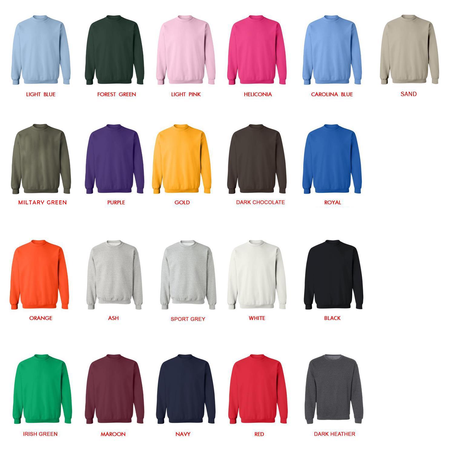 sweatshirt color chart - Anime Gifts Store